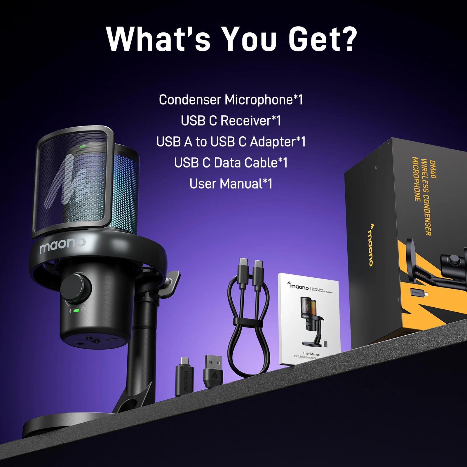 DM40 USB/Wireless Gaming Desktop Microphone