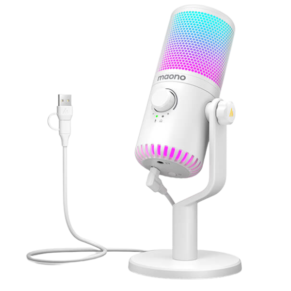 DM30RGB Gaming Microphone White